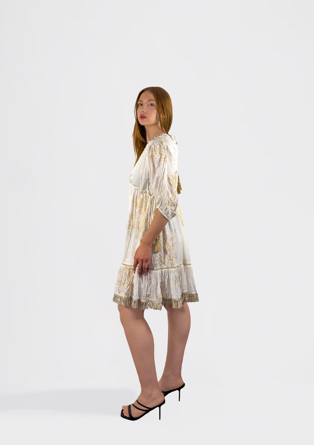 Ivory Coral Mini Dress