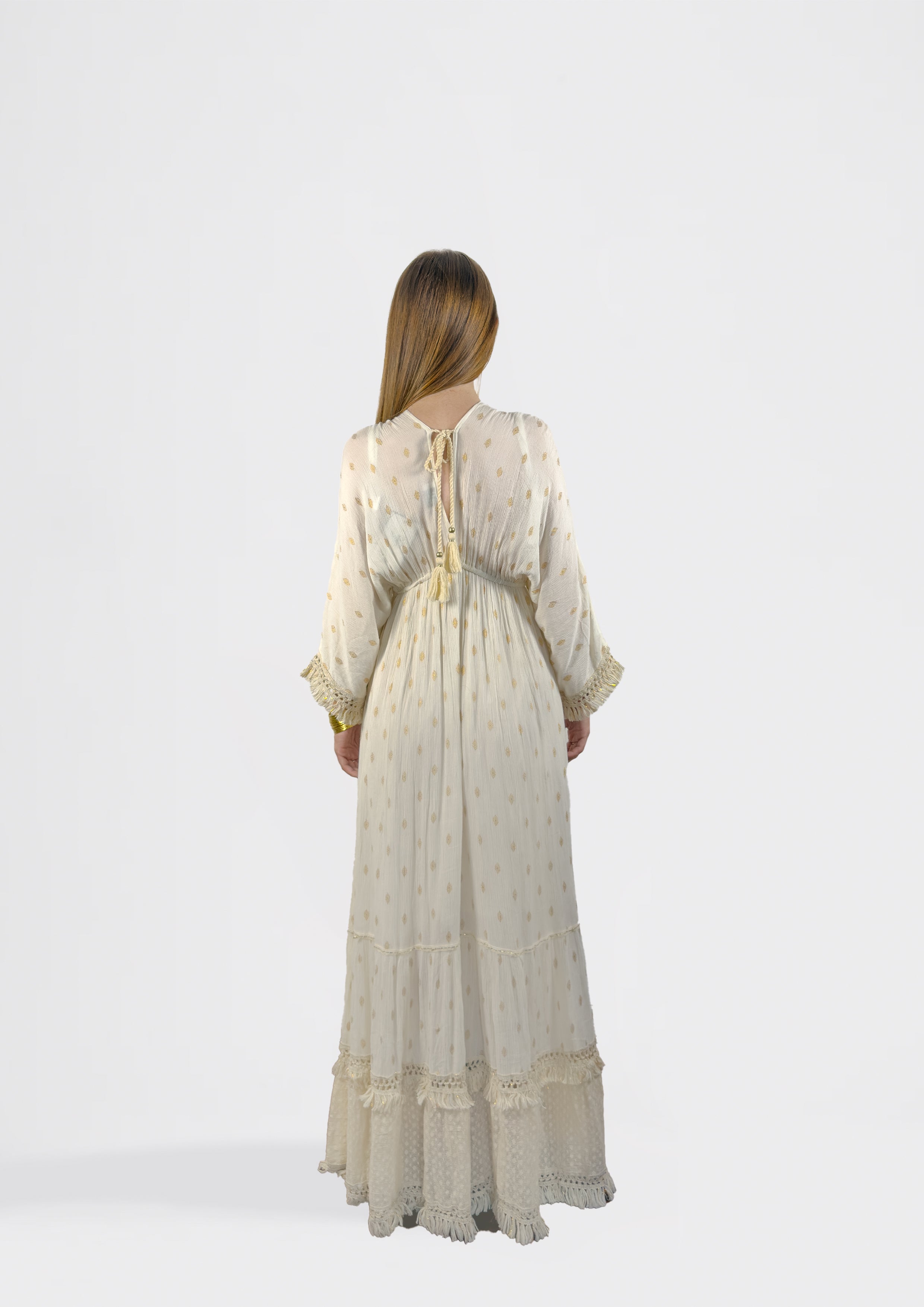 Maxi Dress with Tiered Hem and Shimmer Detail