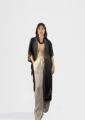 Kimono trasparente ricamato con rifiniture in perline