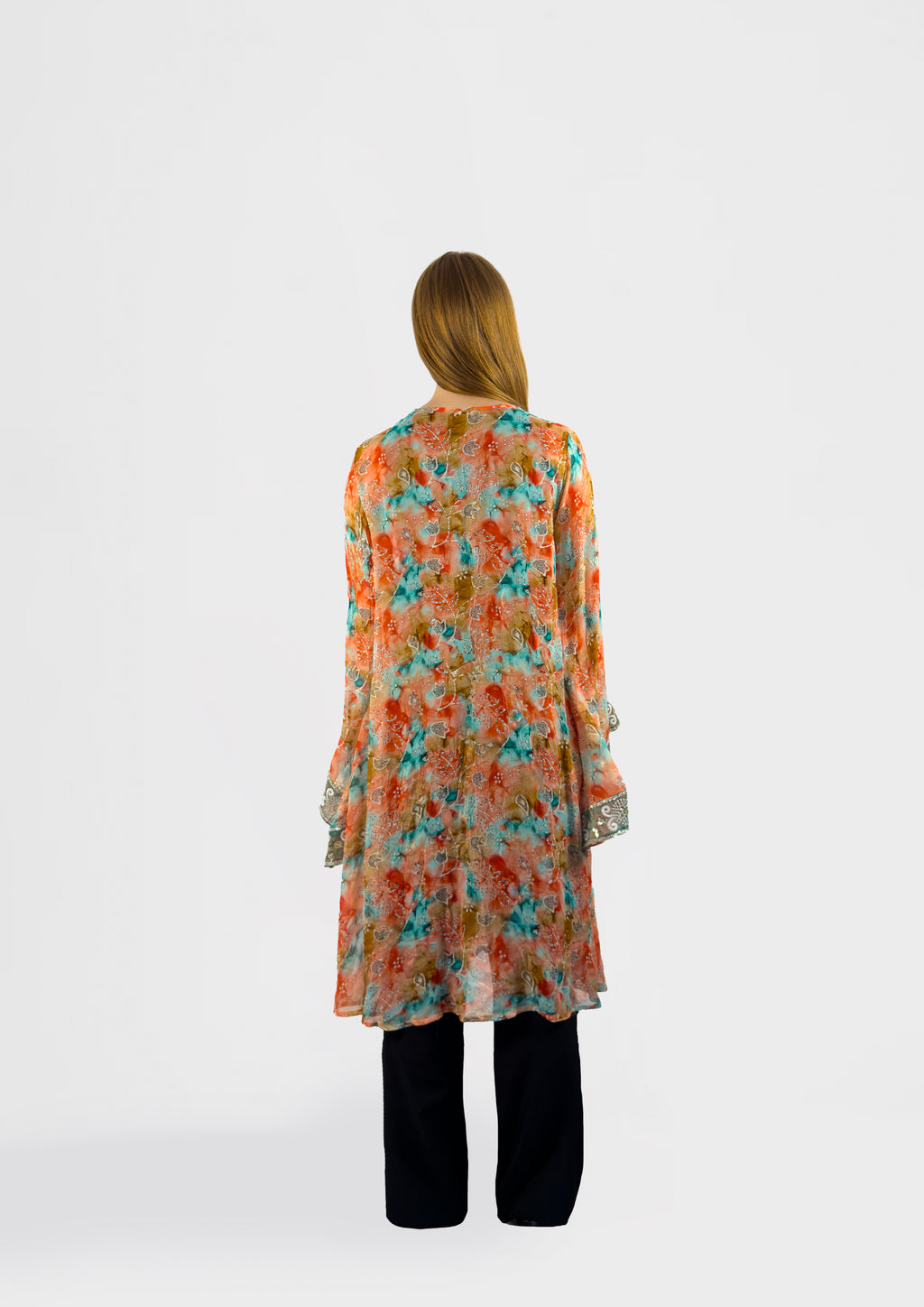Kimono ricamato in opalino
