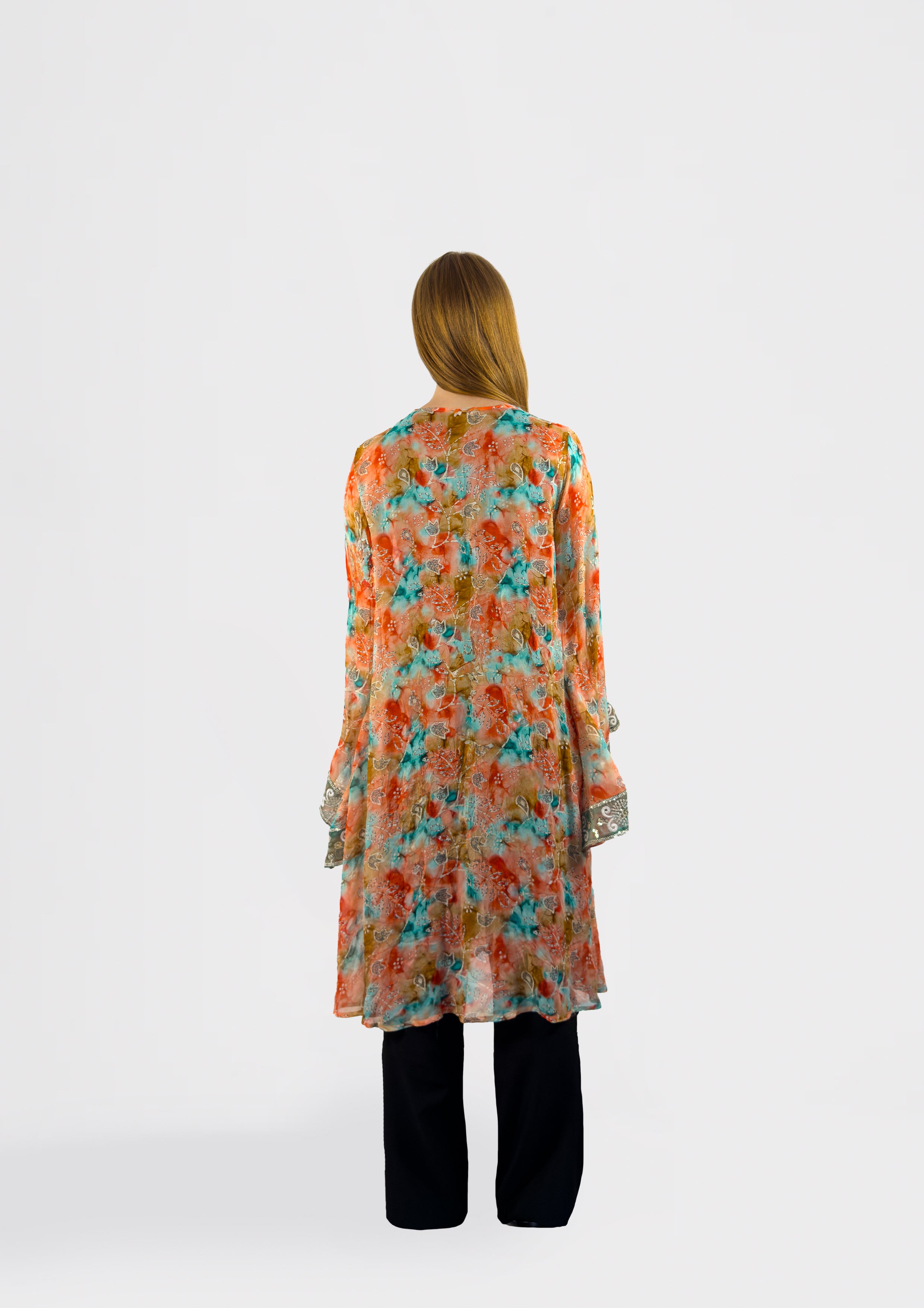 Kimono ricamato in opalino